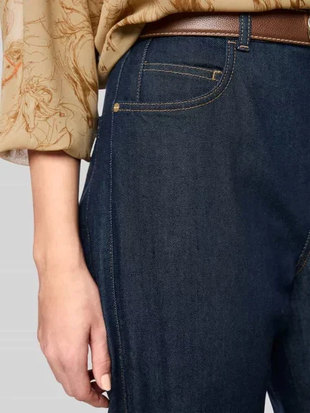 Marc Cain Jeansy Typu Barrel Feura blau niebieskie
