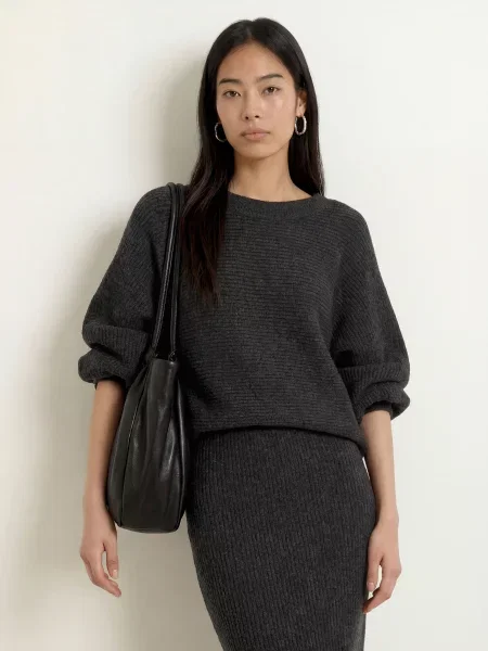 Guess Krátký Svetr Emily tmavě šedá