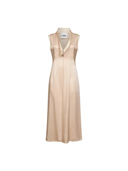 Sukienka midi Jil Sander do kolan różowa