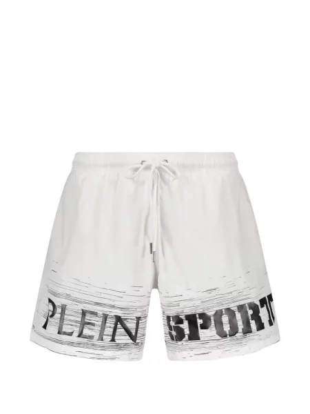 Slip de baie Plein Sport cu imagine cu cordon alb