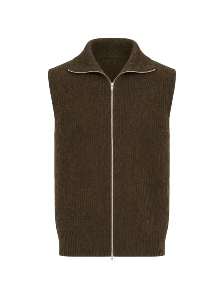 Vestă Jil Sander de lână maro