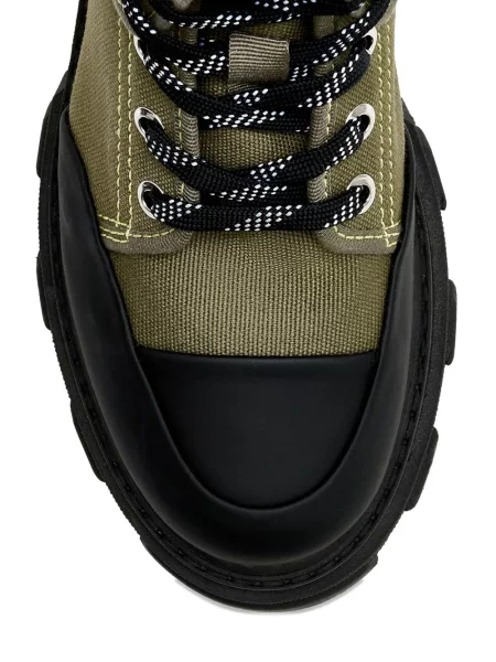Botine Ganni din canvas verde