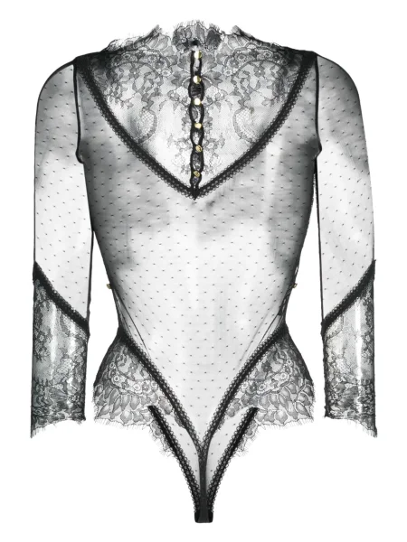Nėriniuotas glaustinukė Maison Close juoda