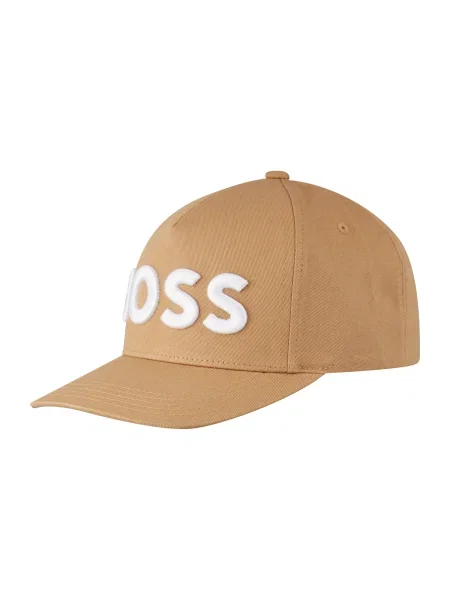 Шапка с козирка BOSS с апликация черно