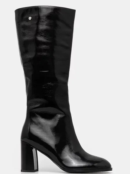 Кожаные утепленные сапоги Goe черные