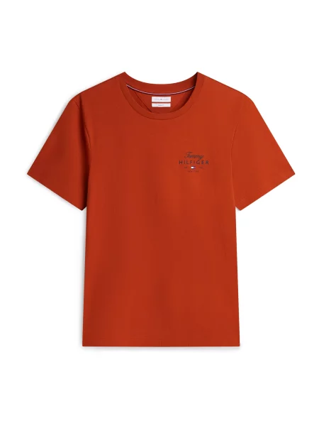 TOMMY HILFIGER Tricou bleumarin / homar portocaliu