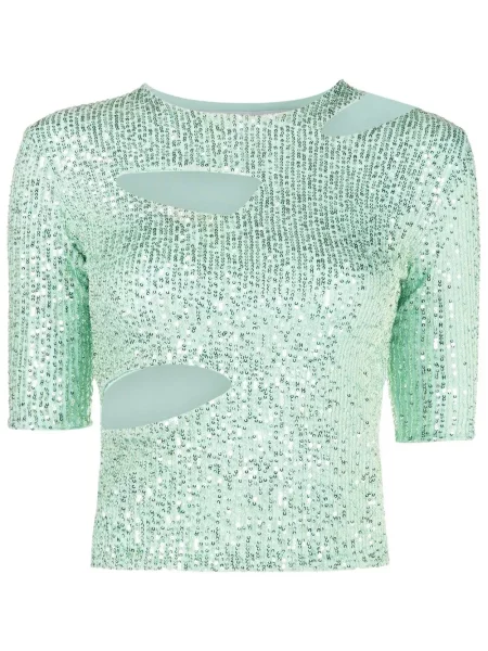 Top Gloria Coelho z cekinami zielony
