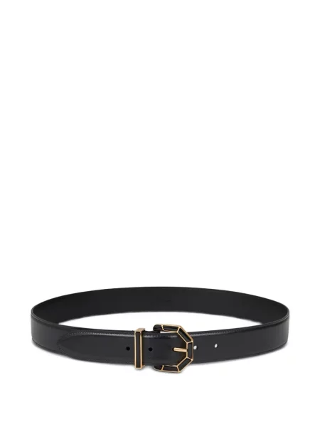 Curea Etro din piele cu imprimeu geometric negru