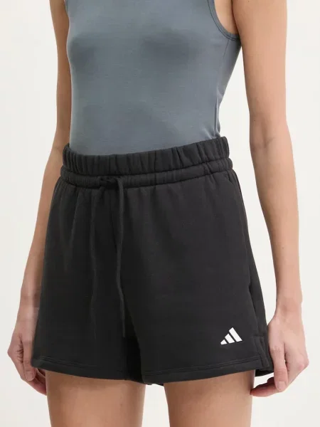 Къс панталон adidas Essentials с изчистен дизайн с висока талия черно