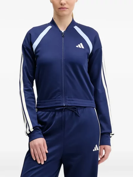 Komplet dresowy Adidas koronkowy sznurowany w paski różowy