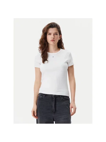 Tommy Jeans Tričko ESSENTIAL černá bílá