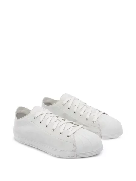 Sneakerși Y-3 cu șireturi din piele de căprioară alb