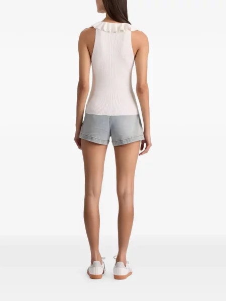 Top Alice + Olivia cu volane alb