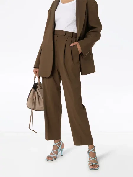Plisuoti kelnės The Frankie Shop ruda