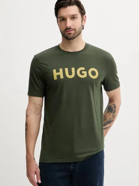 Тениска Hugo с принт черно