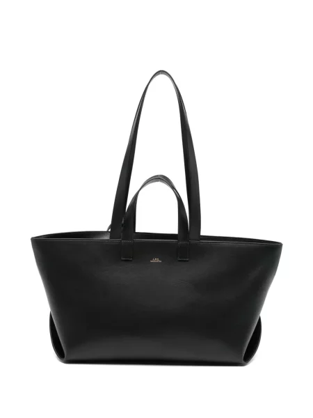 Geantă shopper A.p.c. din piele negru