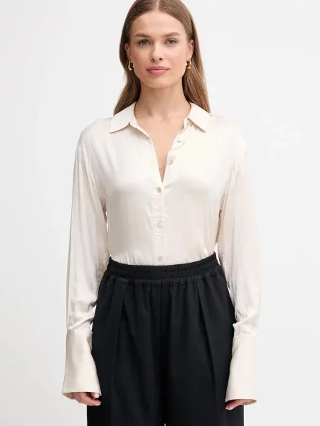 Pedro del Hierro koszula szary regular z kołnierzykiem klasycznym beżowa