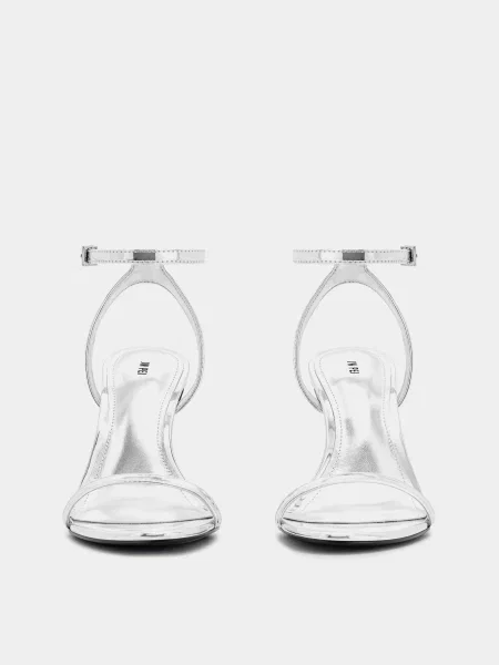 Кожаные босоножки Jw Pei серебряные