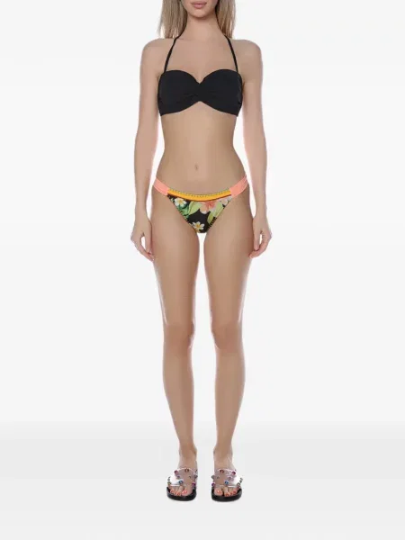 Bikini Banana Moon cu model floral cu imagine negru