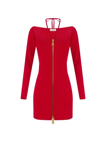 Rochie mini Elisabetta Franchi tricotate cu legături roșu