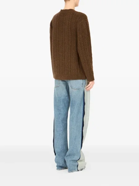 Kardigan Mm6 Maison Margiela s V-izrezom smeđa