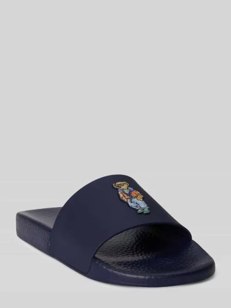 Polo Ralph Lauren Klapki Polo Bear Slide Granatowy niebieska