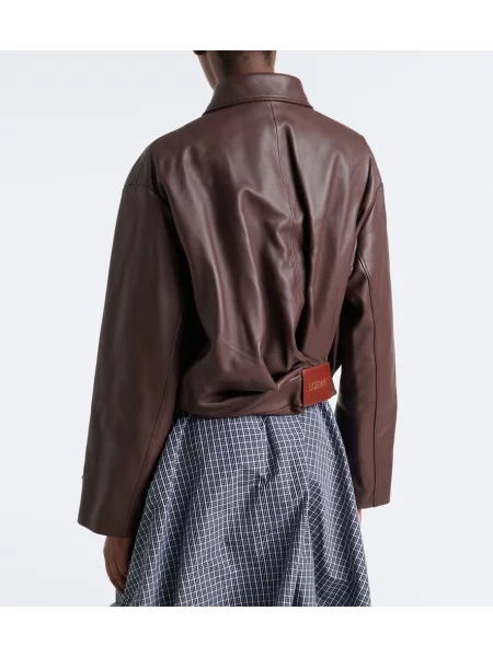 Geanta de piele Loewe drapată maro