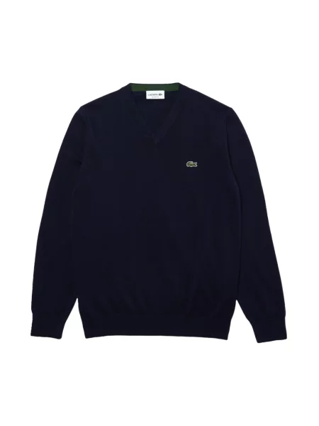 Sweter Lacoste z logo granatowy