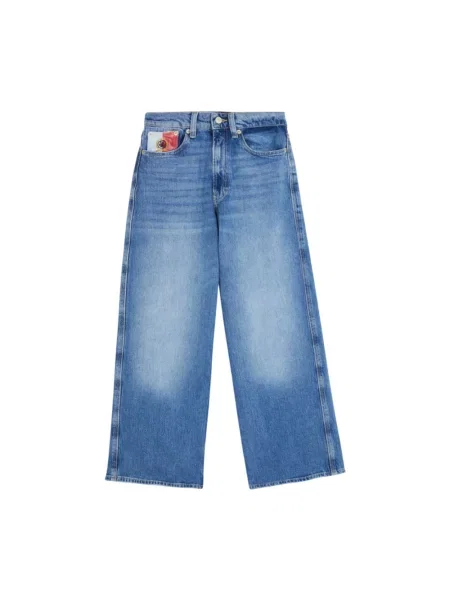 Jeansy bootcut Tommy Hilfiger z autografem niebieskie
