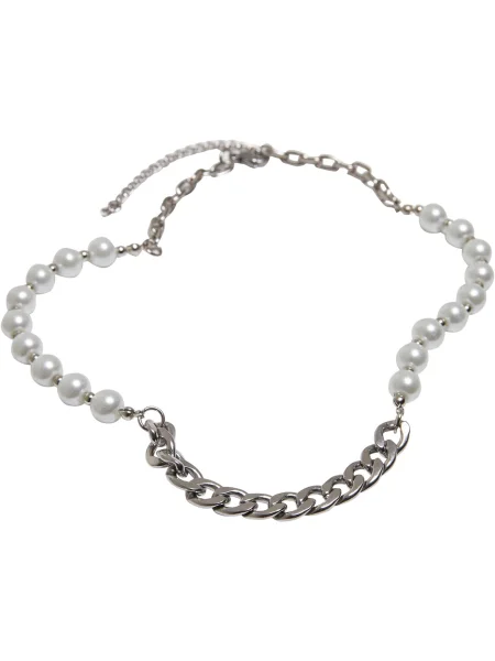 Colier Urban Classics cu perle alb