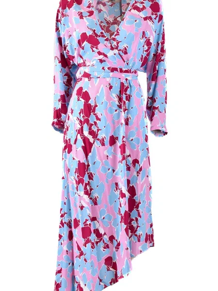 Rochie midi Diane Von Furstenberg cu model floral până la genunchi albastru