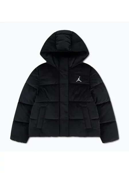 Gyerek kabát Nike Jordan Velvet Puffer black. Méret: fekete