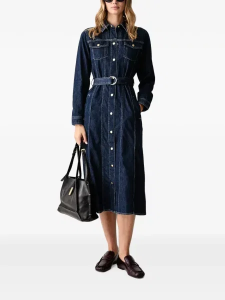 Cu centură rochie midi Gant albastru