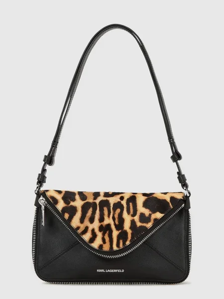 Usnjena torbica Karl Lagerfeld rjava