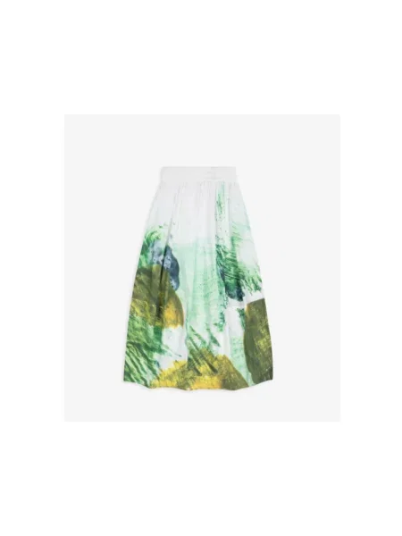 Wielobarwność spódnica midi Talking Walls do kolan w kształcie litery A