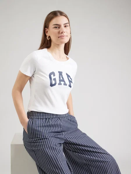 GAP Majica FRANCHISE CLSC mornarska / puder bela