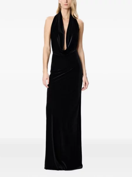 Rochie maxi Amazuìn cu gât halter negru