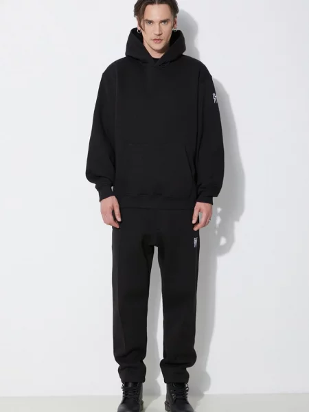 Neil Barrett bluza Easy Drop Shoulder Double Bolts Hoodie z kapturem gładka czarny