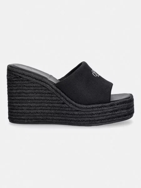 Calvin Klein natikači WEDGE ESPAD 70 CANVAS MG črna