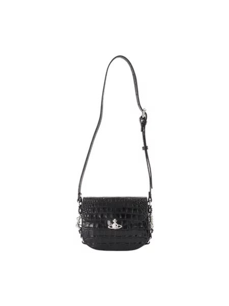 Torebka crossbody Vivienne Westwood skórzana czarna