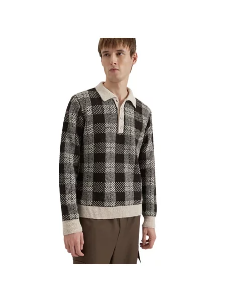 Sweter Alpha Studio wełniany w kratę
