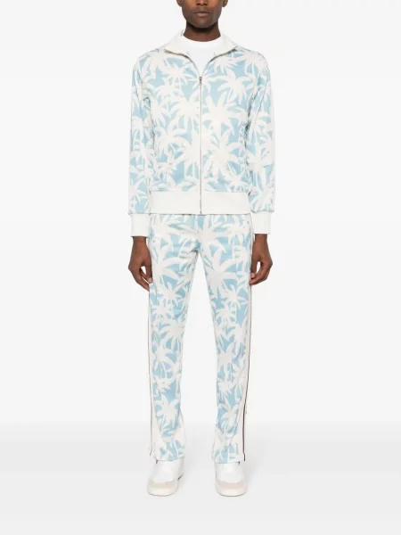 Raštuotos kelnės Palm Angels mėlyna