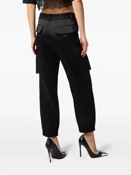 Pantaloni Philipp Plein din satin negru