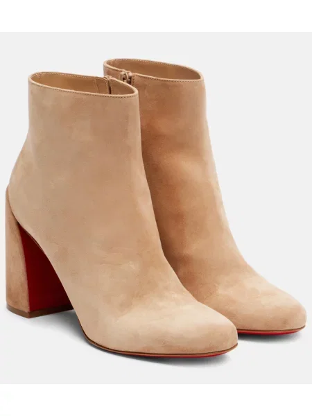 Cizme scurte Christian Louboutin din piele de căprioară albastru