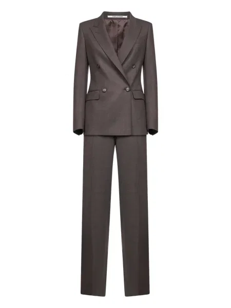 Spodnie Tagliatore dwurzędowe brązowe