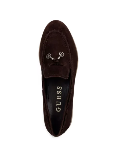Pantofi loafer Guess din piele de căprioară maro