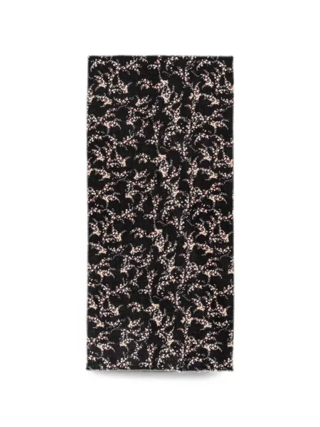 Fular Twinset cu model floral cu imagine negru
