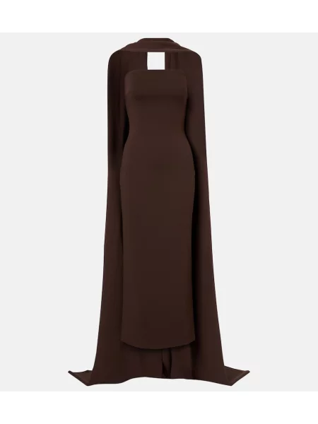 Rochie de cocktail Solace London de costum maro