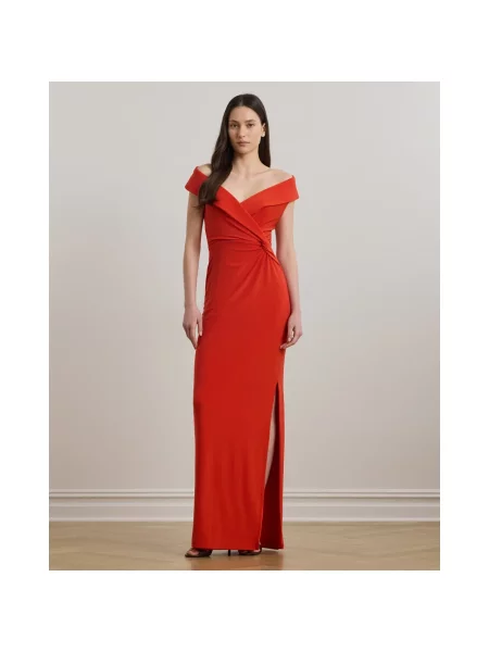 Lauren Ralph Lauren sukienka maxi prosta czerwony