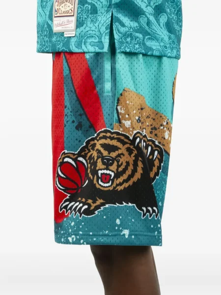 Pantaloni scurți Mitchell & Ness cu imagine plasă albastru